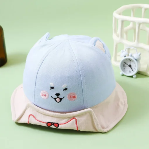 Bucket Hat Bear Cartoon Blue