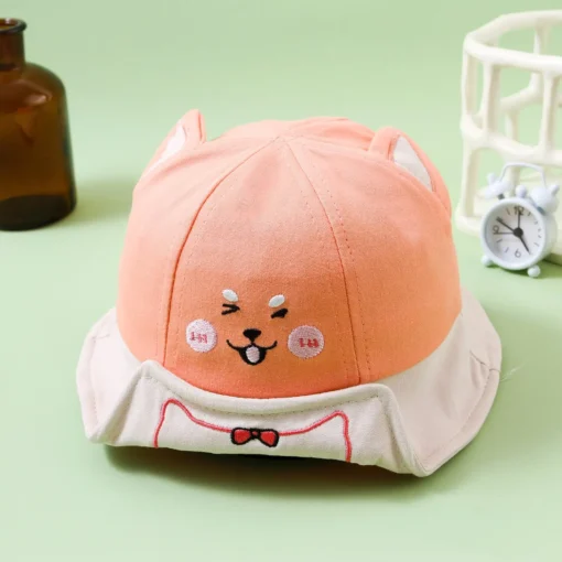 Bucket Hat Bear Cartoon Orange