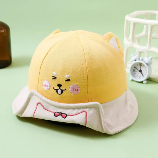 Bucket Hat Bear Cartoon Yellow