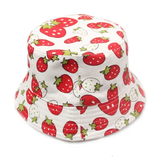 Bucket Hat Korean Style Strawberry