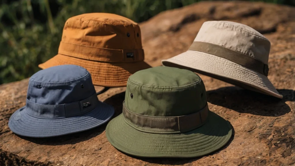 Image showcasing different materials used in Mens Bucket Hats