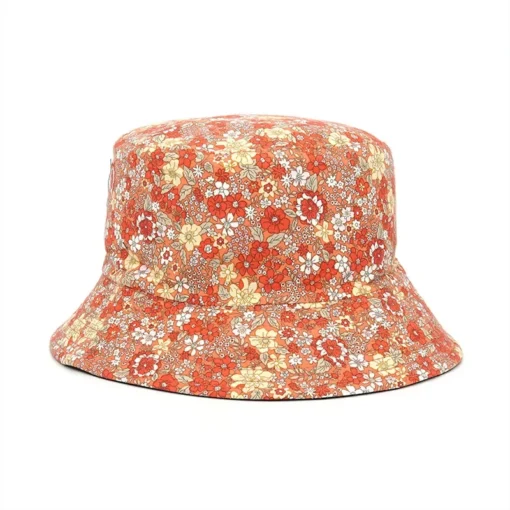 Bucket Hat Reversible Floral Orange