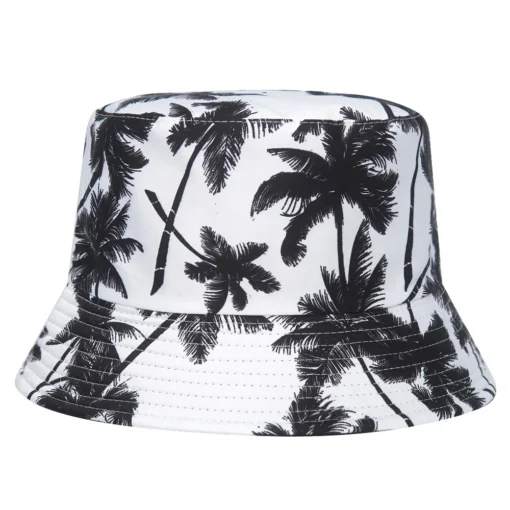 Bucket Hat Palm Tree Color White