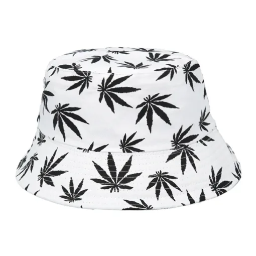 Bucket Hat Weed White