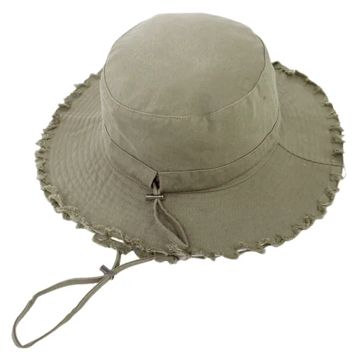 Bucket Hat Army Green Torn edge