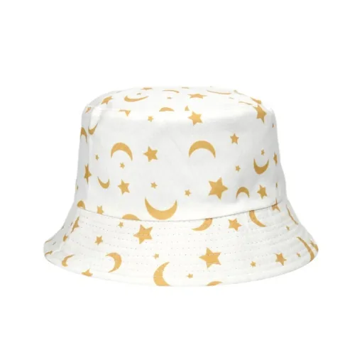 Bucket Hat Reversible Moon White